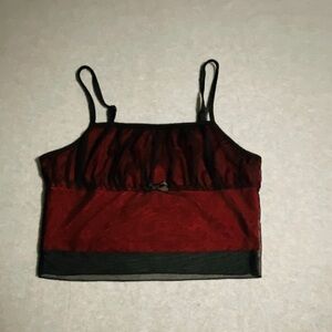 SHEIN Burgundy Cami with Black Trim
